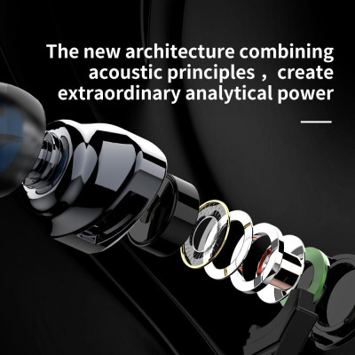 Tai nghe QKZ SK1 nhét trong tai có dây 3,5mm Âm thanh trầm trọng kim loại nút Điều khiển từ xa