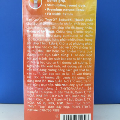 Bao cao su True-X SeduceX chấm nổi 1 hộp 12 chiếc