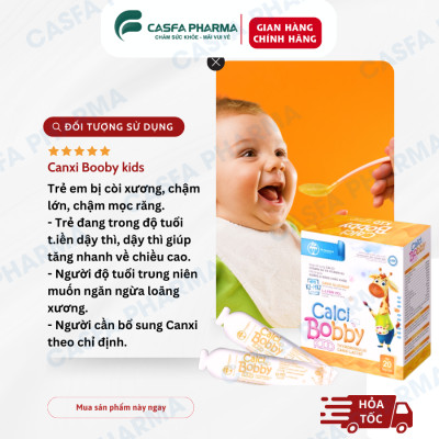Combo Canxi hữu cơ cho bé CANXIBOBBY và 1 Kẽm ZIN C BOBBYKID TW Hanopharco