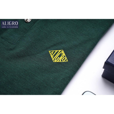 Áo Polo Nam ALIGRO Cộc tay Trơn Chất liệu CVC Form dáng SlimFit ôm vừa vặn màu Xanh Đậm ALGPLO54