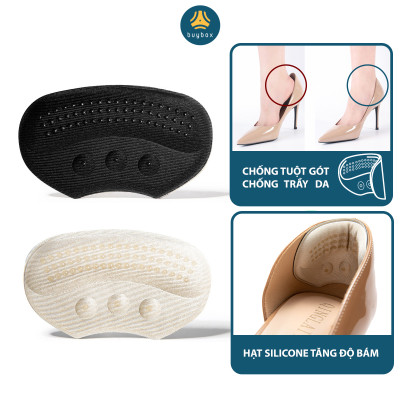 Miếng lót giày cao cấp ép vải, hạt lồi tặng độ bám giúp giảm size giày và chống đau gót sau - BuyBox - BBPK198