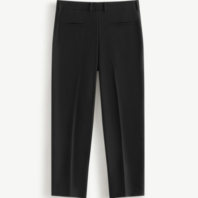 Quần Âu Nam ROUTINE Twill Ống Ôm Xếp Ly Trơn Form Slim Crop - ROUTINE 10F23PFO001R1