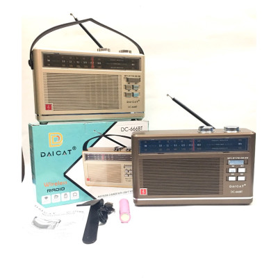 ĐÀI FM Radio DC-666BT- Bluetooth Đa Chức Năng Loa To Sang Trọng -Hàng Chính Hãng BH:12Tháng