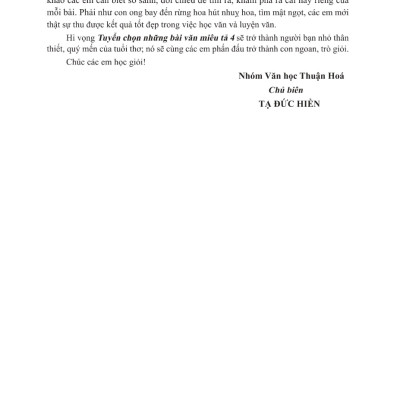 Tuyển Chọn Những Bài Văn Miêu Tả 4 _ML