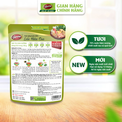 Nước Dùng Lẩu Riêu Cua Barona 230g tươi ngon chuẩn vị không cần nêm nếm