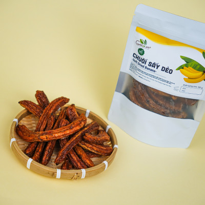 Chuối sấy dẻo Goce - Túi 150g - Chuối sấy nguyên trái thơm ngon, đồ ăn vặt