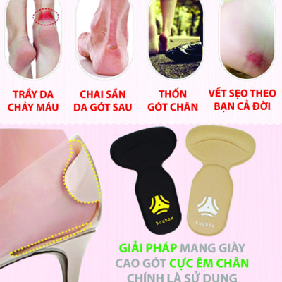 2 cặp lót giày chống tuột gót, chống trầy gót cực êm chân - buybox - BBPK09