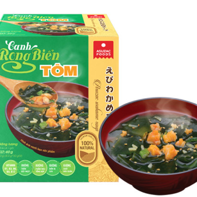 Thùng Canh rong biển tôm Asuzac 12 hộp (120 gói x 4g)