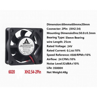 1 Pcs Gdstime 1-Wire DC 14V 60mm x 1mm Brushless Machine Equiment Cooling Fan 60x60x1mm 601