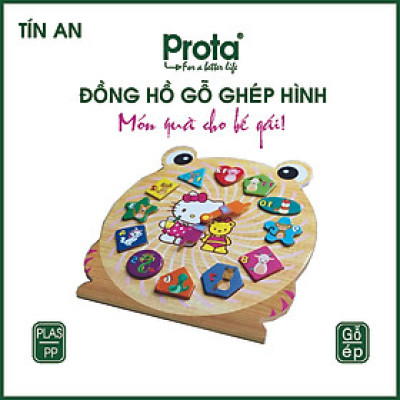 [CHÍNH HÃNG] Đồng hồ gỗ ghép hình Bé gái cao cấp Prota + quà tặng SỐC