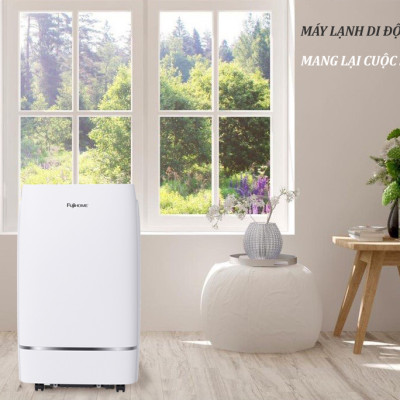 Máy lạnh di động 12.000 BTU FUJIHOME PAC12, máy lạnh đứng di động mini kết nối Wifi điều khiển qua App, 4 chức năng, làm lanh, hút ẩm, lọc không khí, quạt - Hàng chính hãng