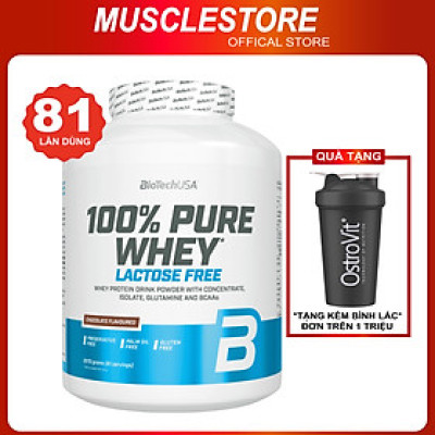 Sữa Bột BioTechUSA 100% Pure Whey 2.27KG (81 Lần Dùng),Hỗ trợ Phục Hồi và Phát triển Cơ Bắp, Bổ Sung 22G Protein, BCAA và Glutamine