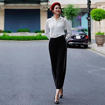 Quần Lửng Ống Rộng Quần Culottes Thời trang thiết kế Hity PAN048 (Đen Huyền Bí)