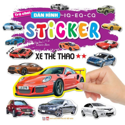 Sách - Trò Chơi Bóc Dán Hình Sticker - Xe Thể Thao - Combo 2 Tập - Rèn Luyện IQ EQ CQ - Việt Thư