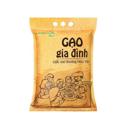 Gạo Gia Đình - Túi 5kg - Tơi xốp, mềm cơm, thơm nhẹ