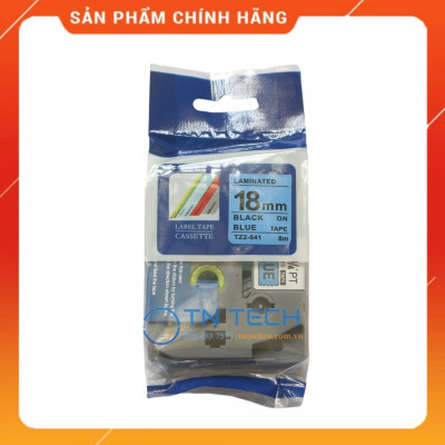 Nhãn In Tz2-541 - Đen nền dương 18mm x 8m - Dùng cho máy in BROTHER - AIMO - PUTY [Hàng Nhập Khẩu]