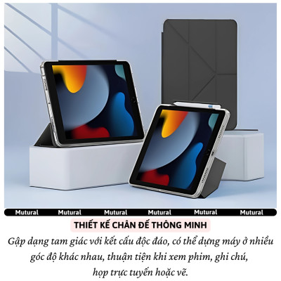 Case/ Ốp/Bao da IPAD hiệu Mutural Clear Pro Cho IPAD Gen 11 A16 2025 / Gen 10 10.9 inch 2022 - Lưng PC trong suốt , viền TPU, Có Khay Đựng Bút, Bao Da Thông Minh, tự động tắt mở màn hình - Hàng nhập khẩu