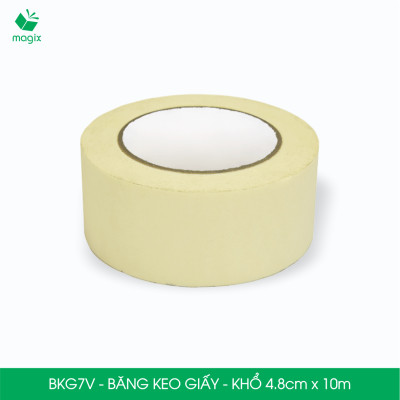 BKG7V - Block 3 cuộn băng keo giấy khổ 4.8cm x 10m - Băng dính giấy viết được, chặn màu sơn