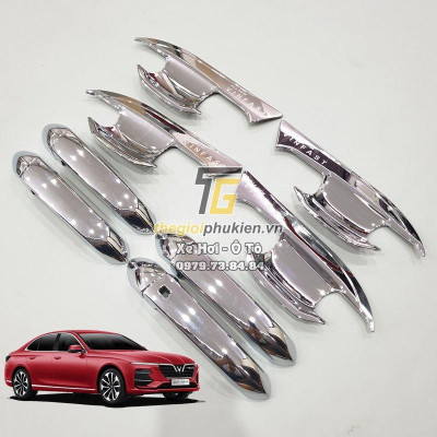 Bộ ốp tay nắm cửa, hõm cửa xe Vinfast Lux A2.0 mạ Crom