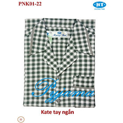 Bộ Pyjama HUONGTAM Kate  tay ngắn nam cao cấp(PNK02N16). Chất liệu Kate loại tốt:  mềm mại, thoáng mát, không phai màu.
