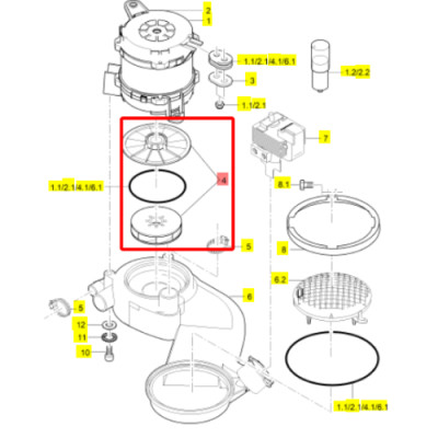 Bộ cánh quạt bơm nước Winterhalter - 60003593 - Hàng chính hãng