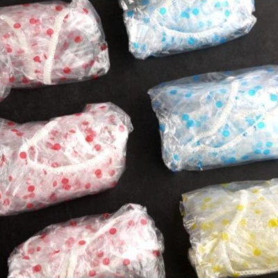 Set 06 mũ tắm trùm đầu, họa tiết chấm bi Free size Shower Cap Seiwa - Hàng nội địa Nhật Bản