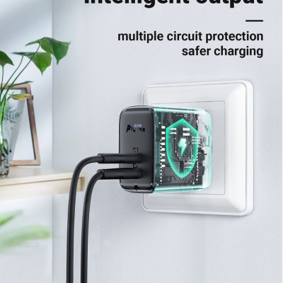 Sạc Acefast PD3.0 40W 2 cổng USB-C (US) - A11 Hàng chính hãng Acefast