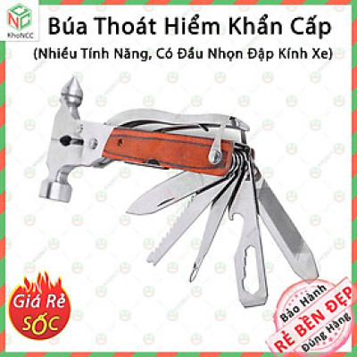 (An Tâm) Búa Cứu Hộ Đa Năng 7 Trong 1 KhoNCC Hàng Chính Hãng - Với Nhiều Tiện Ích Khác - Có Đầu Nhọn Đập Kính Xe Hơi Khi Thủy Kích, Cháy Nổ - KDHS-BUADN-580