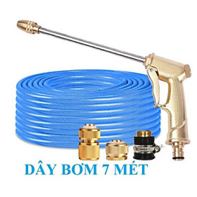  Bộ dây vòi xịt nước rửa xe, tưới cây . tăng áp 3 lần, loại 7m, 10m 206701-3 đầu đồng, cút đồng, + tặng mở chai