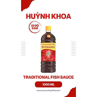 Đặc Sản Kiên Giang - Nước mắm truyền thống Phú Quốc - Huỳnh Khoa - 25 đạm chai 1 lít