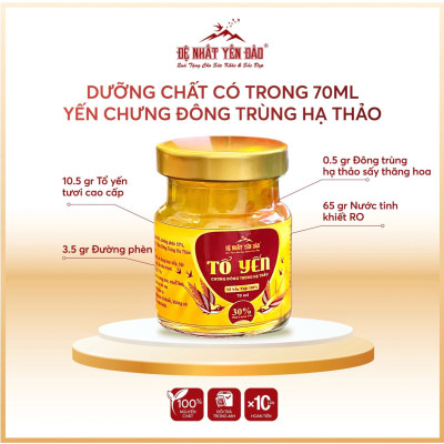 [TOP SALE] SET 30 HỦ TỔ YẾN CHƯNG ĐÔNG TRÙNG HẠ THẢO 100% Tổ Yến Thật (Hàm Lượng 30% YẾN ĐẢO) [TẶNG KÈM 10 HỦ YẾN CHƯNG ĐƯỜNG PHÈN] - Đệ Nhất Yến Đảo - Tăng Sức Đề Kháng - Kéo Dài Thanh Xuân - An Thần - Bổ Phế - Hỗ Trợ Sinh Lý Nam Nữ