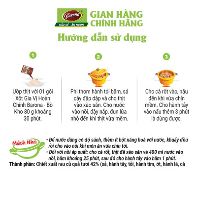 Gia Vị Bò Kho Barona 80g ươp ngon chuẩn vị không cần nêm nếm - Combo