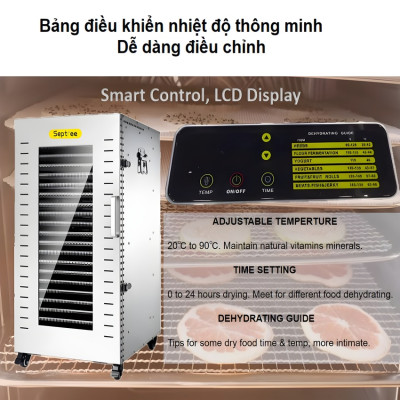 Máy sấy thực phẩm công nghiệp 210 lít, 22 khay Thương hiệu Mỹ cao cấp Septree DBC-22A - Bảo Hành 12 Tháng (Hàng Nhập Khẩu)