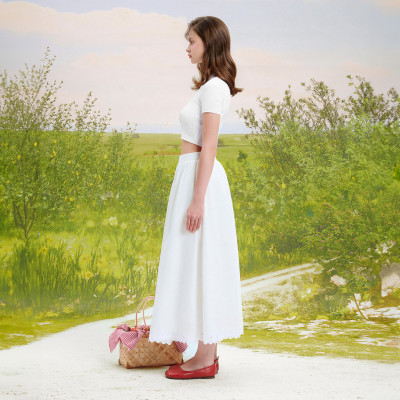 DOTTIE - Áo thun babytee Cherry - Trắng - T0858