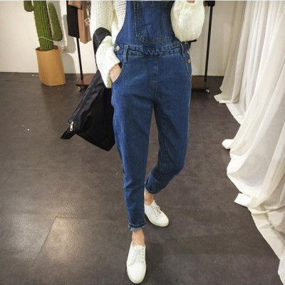 Quần yếm jean dài trơn YD02