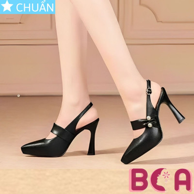 Giày cao gót nữ mũi nhọn 9p RO601 ROSATA tại BCASHOP thiết kế độc đáo với 2 viên trai nhân tạo sang chảnh bên hông