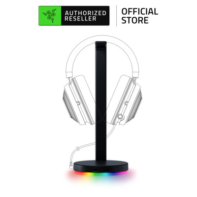 Giá treo tai nghe Razer Base Station V2 Chroma-USB 3.1 Hub-7.1 Surround Sound-Hồng(Quartz) (Hàng chính hãng)