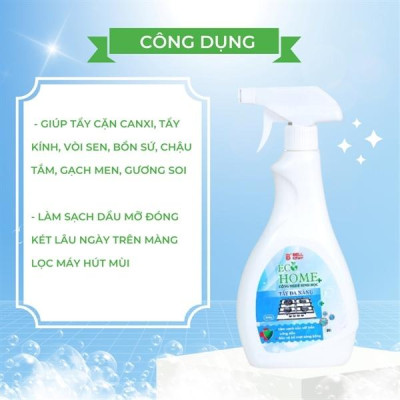 Tẩy đa năng công nghệ sinh học ECOHOME Kim Ngân Store giúp tẩy rửa cặn canxi, tẩy kính, vòi sen chai 500ml