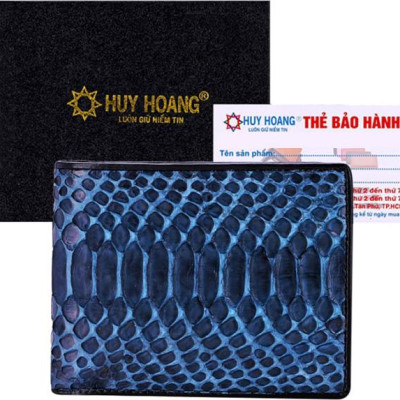 Ví Nam Da Trăn Huy Hoàng HT2307 (12.5 x 10 cm) - Xanh Đậm