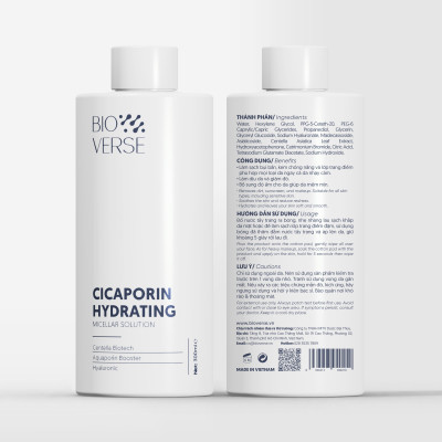 Nước tẩy trang làm sạch dịu nhẹ cho da nhạy cảm  Cicaporin Hydrating Micellar Solution 300ml