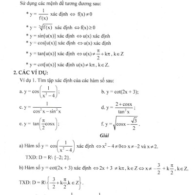 Kĩ Thuật Giải Nhanh Bài Toán Hay Và Khó Đại Số Giải Tích 11 