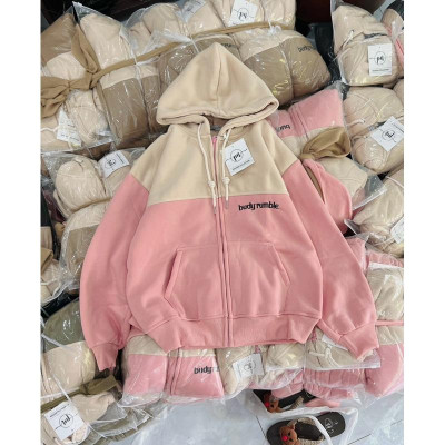 Áo khoác nỉ nỉ dệt thêu BUD cute phong cách-A2114