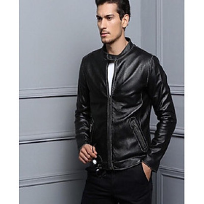Áo Khoác Da Nam Đen Hai Lớp Lót Lông Phối Túi Khóa Cao Cấp ShopN6 - AKS22