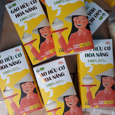 Combo 2 hộp Gạo Hữu Cơ Hoa Nắng - Vàng Lúa Chín 2kg