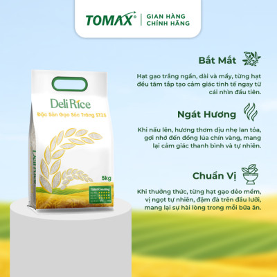 Combo 2 túi 5kg gạo ST25 Tomax thượng hạng, dẻo thơm 