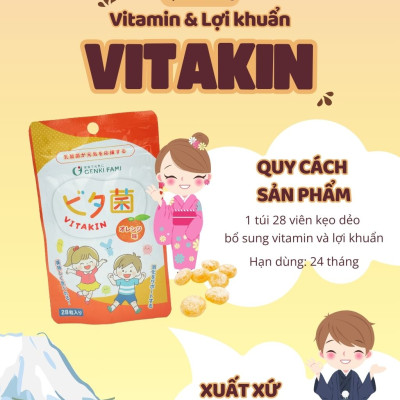 Kẹo Dẻo Vị Cam Bổ Sung Vitamin và Lợi Khuẩn Genki Fami Nhật Bản
