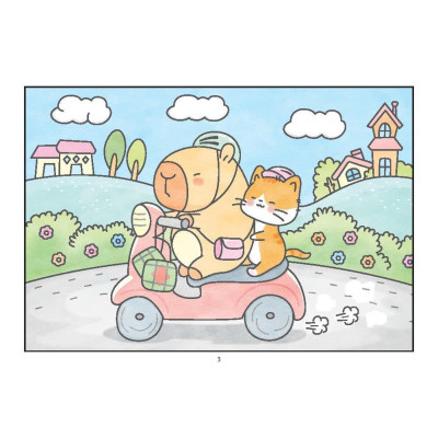 Sách Tô Màu - Bốn Mùa Của Capybara Và Mèo Cam - Minh Thắng