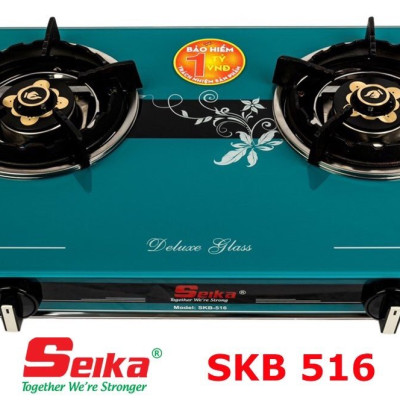 Bếp Gas Đôi Mặt Kính Sen Đồng Seika SKB516 - Hàng Chính Hãng
