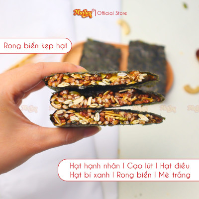 [COMBO 2 HỘP/4HỘP] Rong biển kẹp hạt dinh dưỡng Mailey - hỗ trợ ăn kiêng giảm cân, bánh ngũ cốc dinh dưỡng