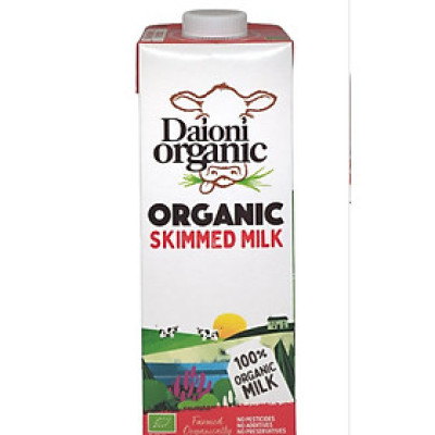 Date 11/2025 Sữa Tươi Hữu Cơ Tách Béo Tiệt Trùng 0.1% DAIONI 1 LIT